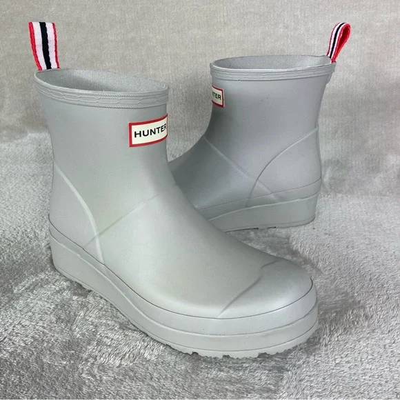 Hunter Boots Womens Size 8 Gray Play Short Rain Ankle Rubber Waterproof NEW - Picture 3 of 10